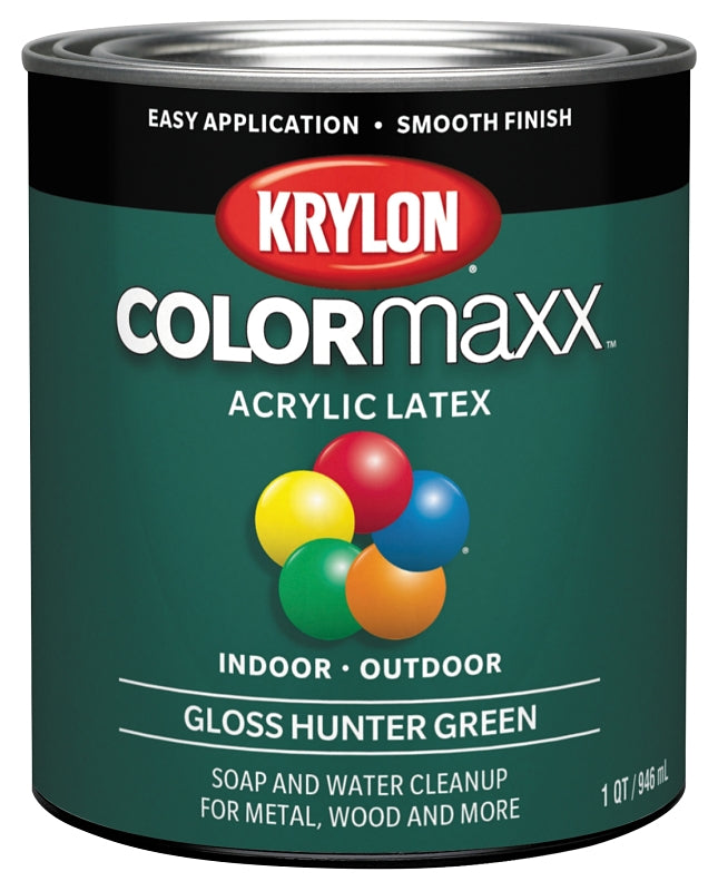 KRYLON Krylon K05642007 Paint, Gloss, Hunter Green, 32 oz, 100 sq-ft Coverage Area