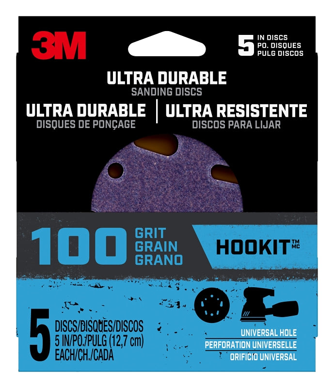 3M 3M 27260 Power Sanding Disc, 100 Grit, 5 in Dia TOOLS 3M