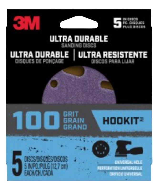 3M 3M 27260 Power Sanding Disc, 100 Grit, 5 in Dia