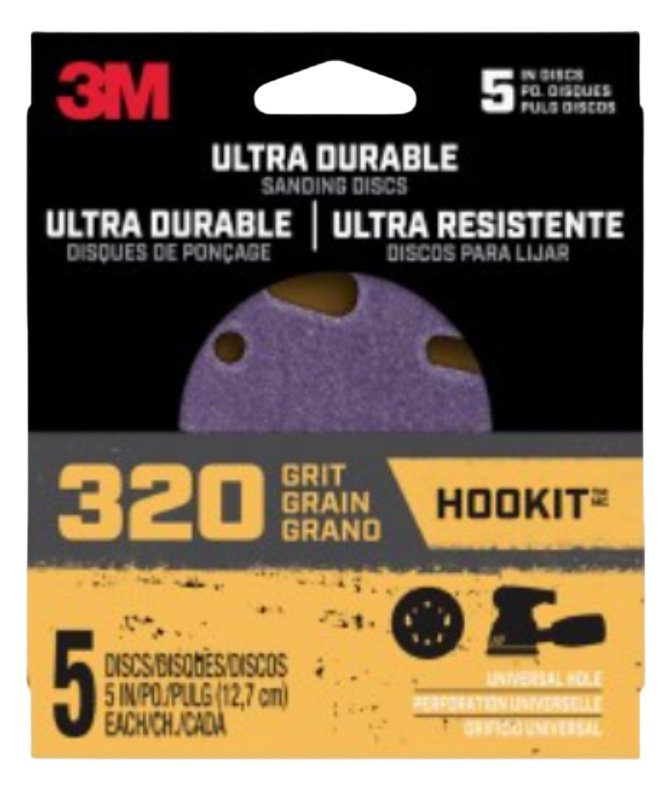 3M 3M 27255 Power Sanding Disc, 320 Grit, 5 in Dia