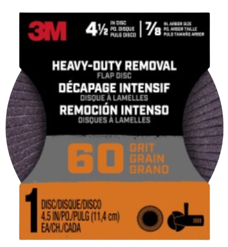 3M 3M Hookit 27421-60 Flap Grinding Disc, 4-1/2 in Dia, 60 Grit, 8-Hole