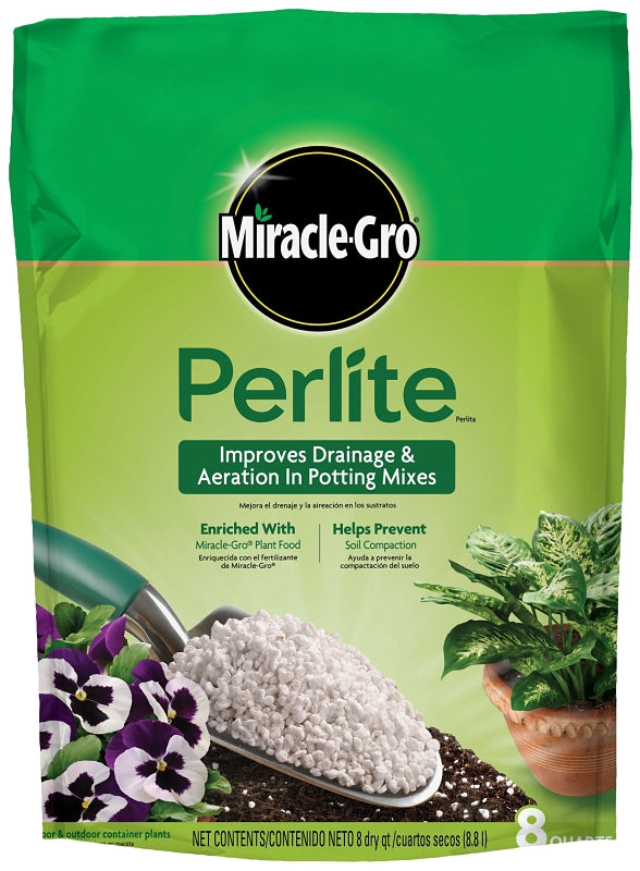 MIRACLE-GRO Miracle-Gro 74278430 Perlite, Granular, Off-White/White, 8 qt Bag LAWN & GARDEN MIRACLE-GRO