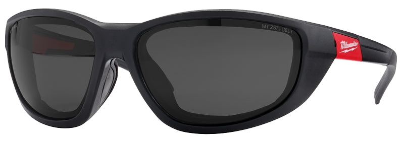 MILWAUKEE Milwaukee 48-73-2045 Polarized Performance Safety Glasses, Black Lens, Black/Red Frame
