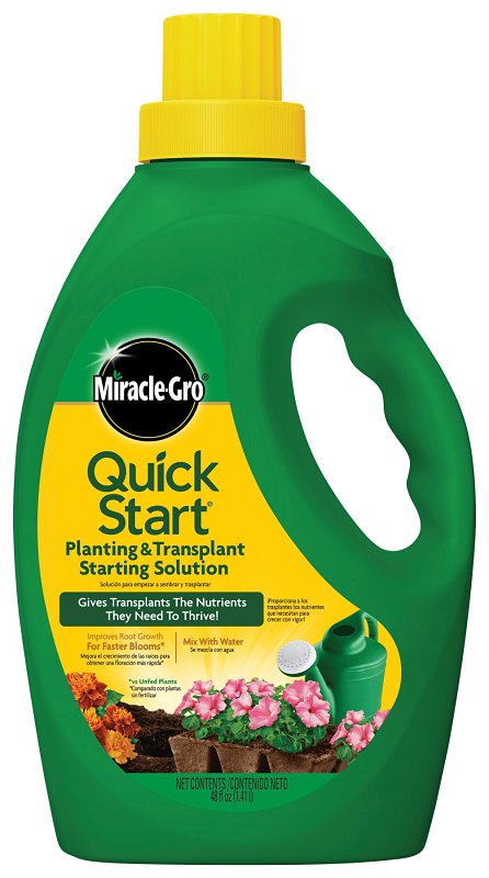 MIRACLE-GRO Miracle-Gro Quick Start 1005562 Planting and Transplant Starting Solution, 40 oz Can, Liquid, 4-12-4 N-P-K Ratio