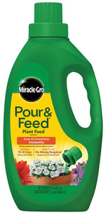 MIRACLE-GRO Miracle-Gro Pour & Feed 1006002 Plant Food, 32 oz Bottle, Liquid, 0.02-0.02-0.02 N-P-K Ratio LAWN & GARDEN MIRACLE-GRO