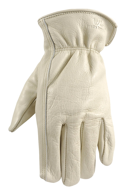 WELLS LAMONT Wells Lamont 1130XL Work Gloves, Men's, XL, 10 to 10-1/2 in L, Keystone Thumb, Elastic Cuff, Cowhide Leather, White CLOTHING, FOOTWEAR & SAFETY GEAR WELLS LAMONT