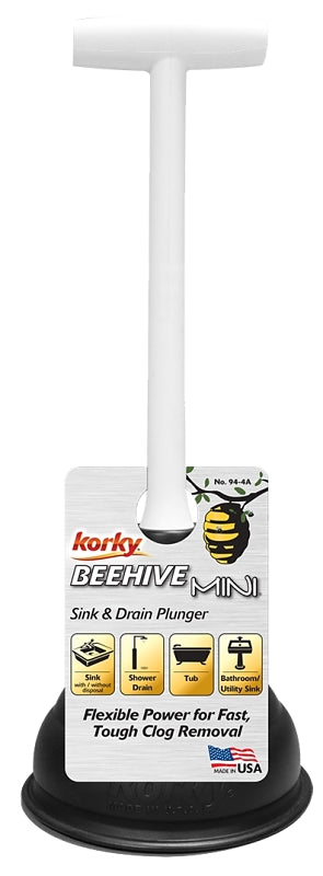 KORKY Korky 94-4A Drain Plunger, 5-1/2 in Cup, T Handle PLUMBING, HEATING & VENTILATION KORKY