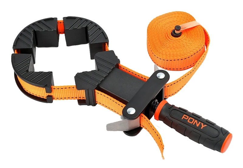 PONY Pony 1225 Band Clamp, 1000 lb Clamping, 15 ft Max Opening Size, PVC Body, Orange Body TOOLS PONY