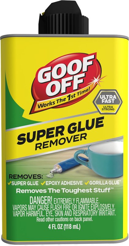 GOOF OFF Goof Off FG678 Super Glue Remover, Liquid, Ketone, Clear, 4 oz