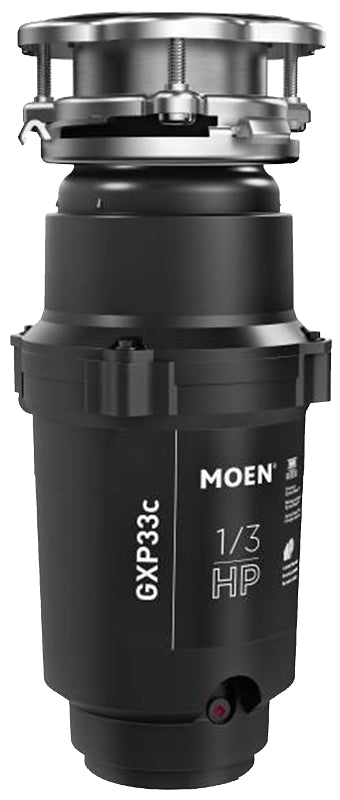 MOEN Moen GX PRO Series GXP33C Garbage Disposal, 30.8 oz Grinding Chamber, 1/3 hp Motor, 115 V, Black