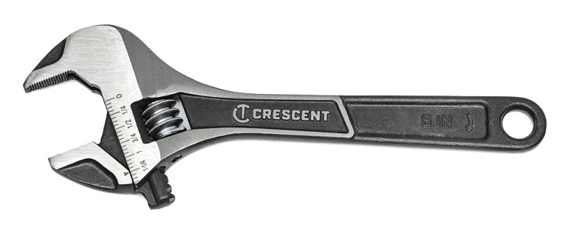 CRESCENT Crescent ATWJ28VS Adjustable Wrench, 8 in OAL, 1-1/8 in Jaw, Alloy Steel, Black Phosphate TOOLS CRESCENT