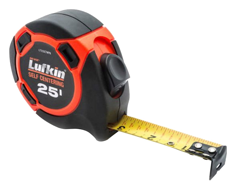 LUFKIN Crescent Lufkin L625SC-025 Tape Measure, 25 ft L Blade, 1 in W Blade, Steel Blade, ABS Case, Hi-Viz Orange Case ELECTRICAL LUFKIN