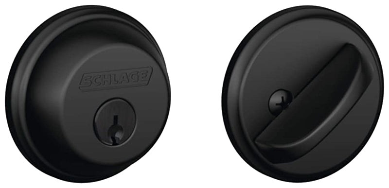 SCHLAGE LOCK Schlage B Series B60NV622 Deadbolt, 1 Grade, SC1 Key, Metal, Matte Black, 2-3/8, 2-3/4 in Backset, C Keyway HARDWARE & FARM SUPPLIES SCHLAGE LOCK