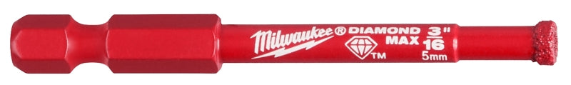 MILWAUKEE Milwaukee Diamond Plus 49-56-0503 Hole Saw, 3/16 in Dia, 1 in D Cutting, 5/8-18 Arbor, Diamond Grit Cutting Edge TOOLS MILWAUKEE