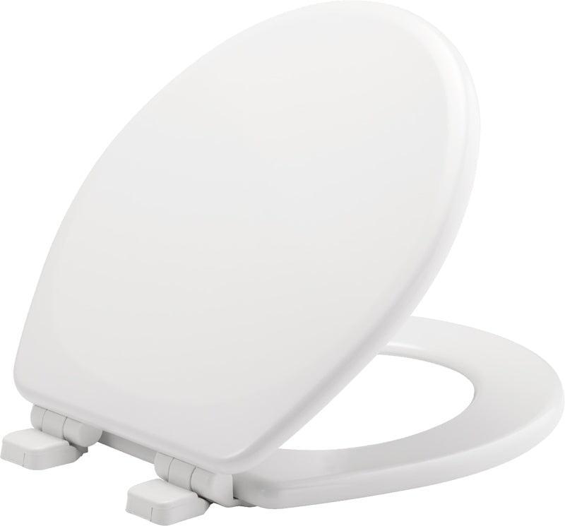 MAYFAIR Mayfair 43SLOW 000 Traditional Toilet Seat, Round, Molded Wood, White, Adjustable, Whisper Close Hinge PLUMBING, HEATING & VENTILATION MAYFAIR