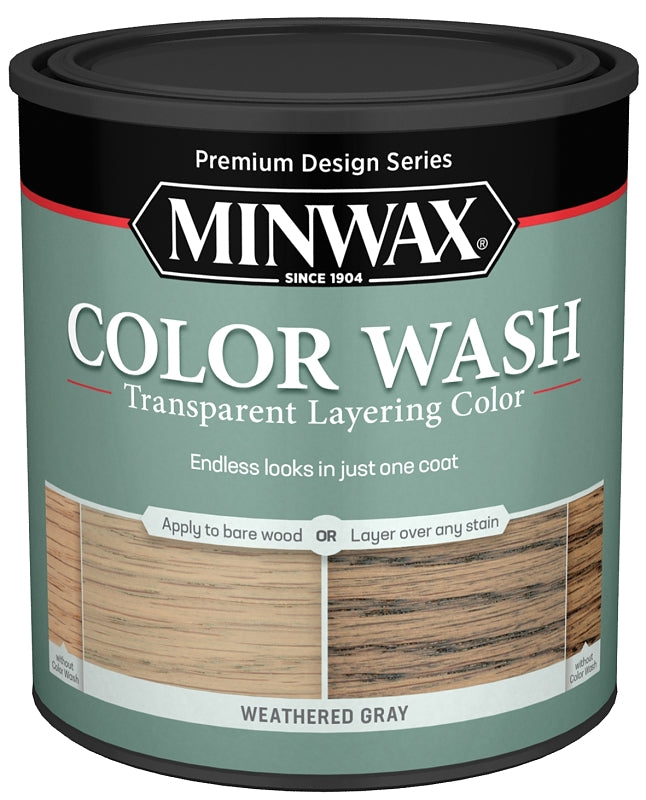 MINWAX Minwax 400140000 Wood Stain, Weathered Gray, Liquid, 1 qt
