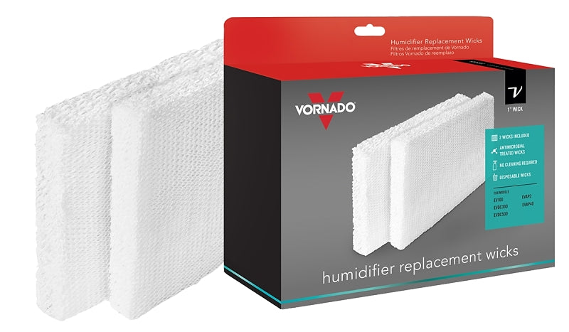 VORNADO Vornado MD1-0034 Humidifier Wick, 7.2 in L, 9-1/2 in W, Antimicrobial Filter Media, White
