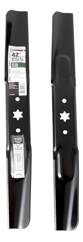 ARNOLD Arnold 490-110-M108 High-Lift Blade Set, 42 in L, For: Bolens, Huskee, MTD, Troy-Bilt, Yard Machines, Yard-Man Tractors OUTDOOR LIVING & POWER EQUIPMENT ARNOLD