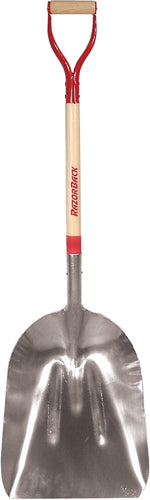 RAZOR-BACK Razor-Back 53128 Scoop Shovel, 15 in W Blade, Aluminum Blade, Wood Handle, D-Shaped Handle, 44-3/4 in OAL