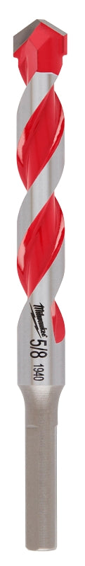MILWAUKEE Milwaukee 48-20-9040 Drill Bit with Power Tip, 5/8 in Dia, 6 in OAL, Wide Flute, 3/8 in Dia Shank, 3-Flat Shank