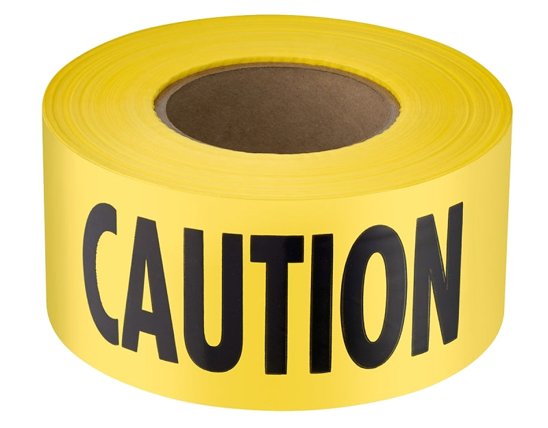 EMPIRE Empire 71-1001 Barricade Tape, 1000 ft L, 3 in W, Yellow, Plastic Backing TOOLS EMPIRE