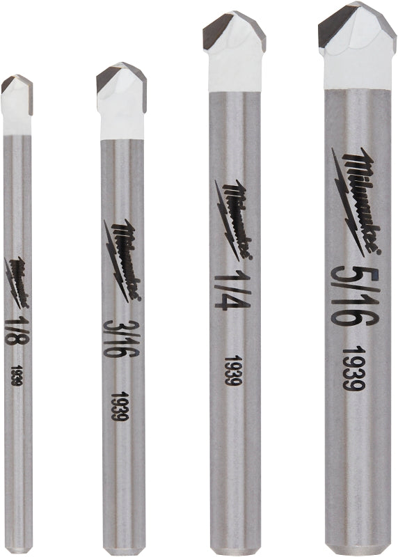 MILWAUKEE Milwaukee 48-20-8998 Series Drill Bit Set, Specifications: Round Shank, 4-Piece, Carbide