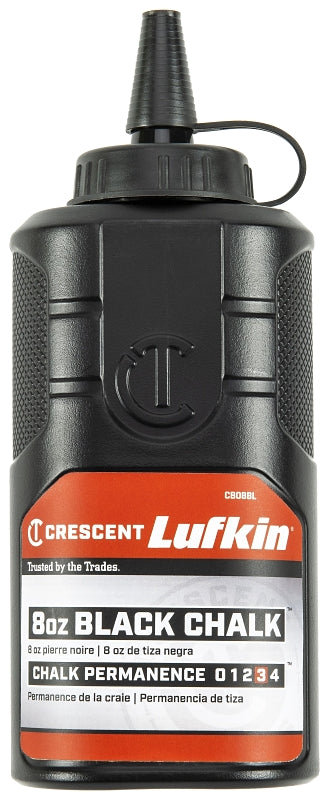 LUFKIN Crescent Lufkin CB08BL Chalk Refill, Black, 8 oz Bottle