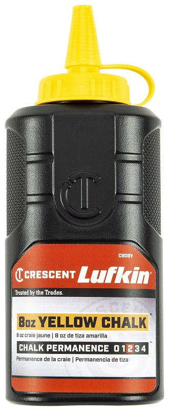 LUFKIN Crescent Lufkin CB08Y Chalk Refill, Yellow, 8 oz Bottle