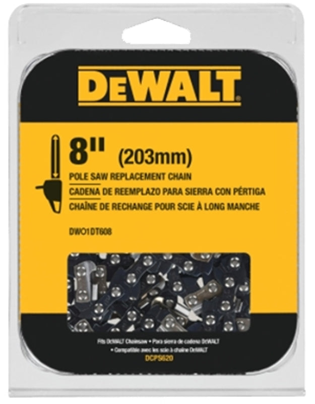 DEWALT DEWALT DWO1DT608 Pole Saw Chain, Low-Vibration Chain, 8 in L Bar, 3/8 in TPI/Pitch, 34-Link