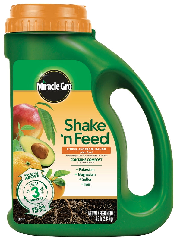 MIRACLE-GRO Miracle-Gro 3002710 Plant Food, 4.5 lb, Granular, 8-2-10 N-P-K Ratio