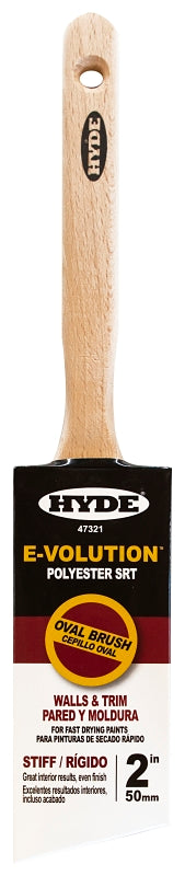 HYDE Hyde 47321 Paint Brush, Oval, Stiff Brush, 2 in L Bristle, Polyester Bristle, 6/PK PAINT HYDE