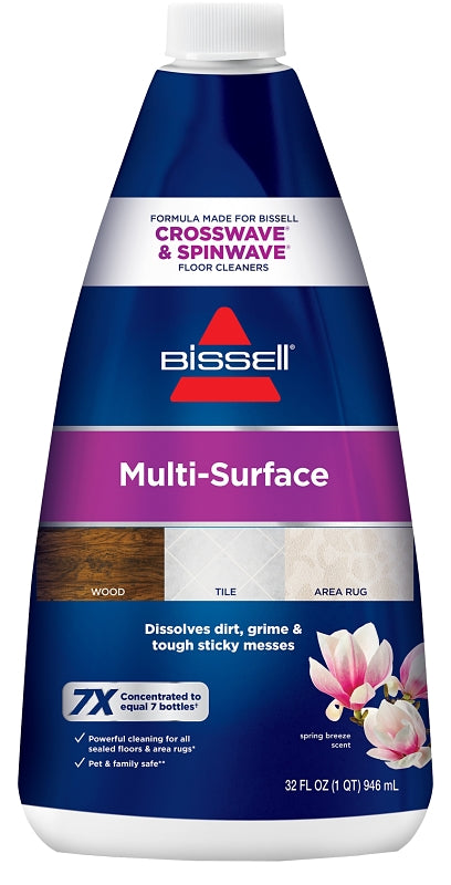 BISSELL Bissell 1789 Multi-Surface Floor Cleaning Formula, 32 oz, Bottle, Liquid, Characteristic, Clear/White