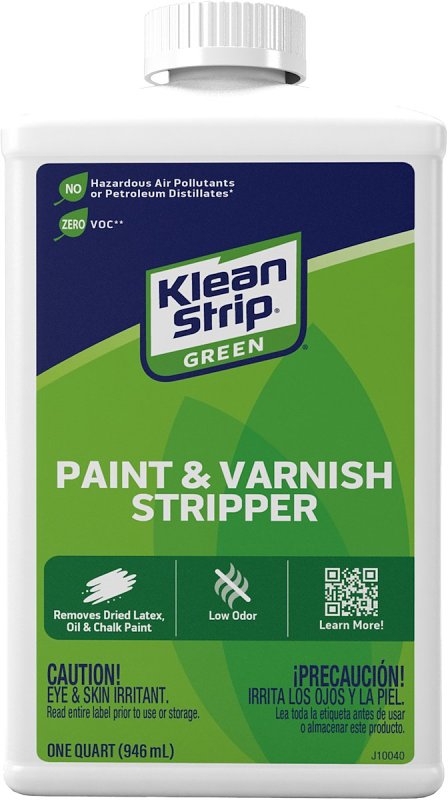 KLEAN STRIP Klean Strip Green QKGS75023 Paint and Varnish Stripper, Liquid, Mild, White, 1 qt PAINT KLEAN STRIP