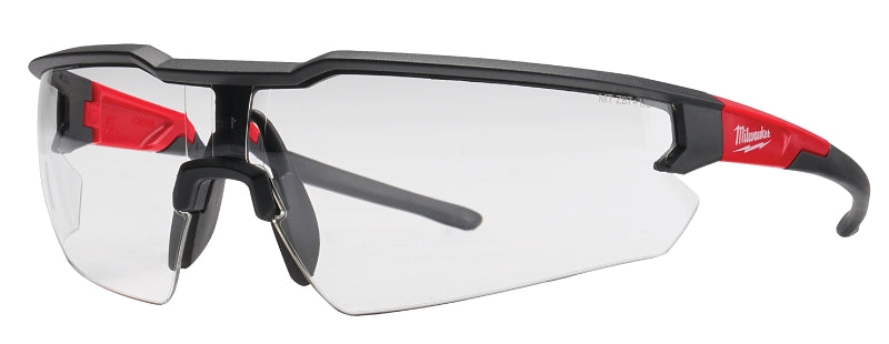 MILWAUKEE Milwaukee 48-73-2052 3-Piece Blister Magnifying Safety Glasses, Clear Lens, Black/Red Frame, Anti-Scratch Lens, 3/PK