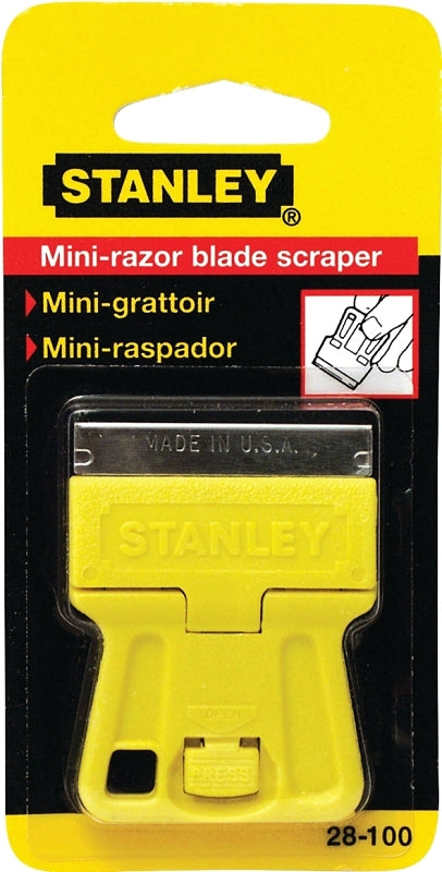 STANLEY STANLEY 28-100 Scraper, 1-1/2 in W Blade, 1-Edge, Razor Blade, HCS Blade, Plastic Handle, 1-13/16 in OAL PAINT STANLEY