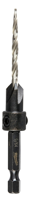 MILWAUKEE Milwaukee 48-13-5000 Countersink with Drill Bit, 9/64 in Dia Cutter, 1/4 in Dia Shank, 3-3/4 in OAL, Hex Shank, HSS