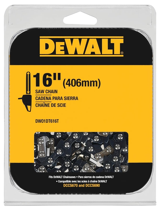 DEWALT DEWALT DWO1DT616T Chainsaw Chain, 16 in L Bar, 0.043 in, 3/8 in TPI/Pitch