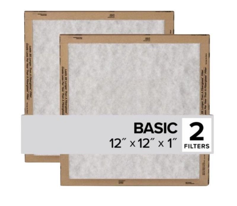 FILTRETE Filtrete FPL10-2PK-24 Air Filter, 12 in L, 12 in W, 2 MERV, For: Air Conditioner, Furnace and HVAC System
