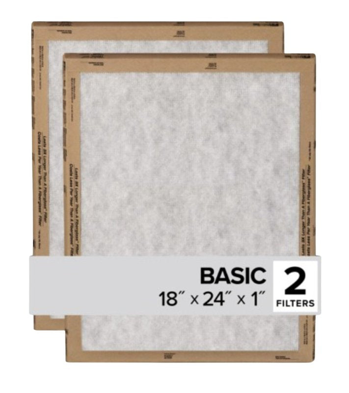FILTRETE Filtrete FPL21-2PK-24 Air Filter, 24 in L, 18 in W, 2 MERV, For: Air Conditioner, Furnace and HVAC System