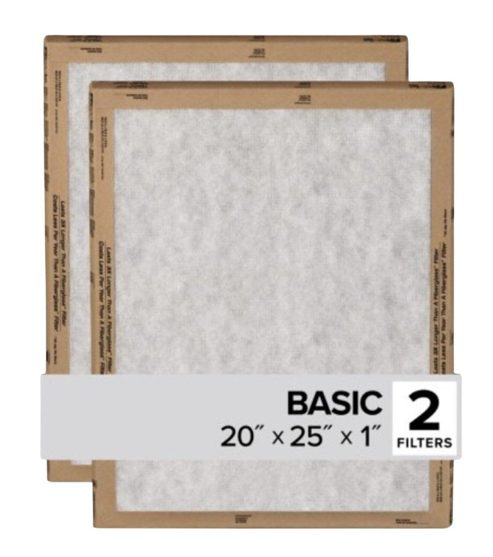 FILTRETE Filtrete FPL03-2PK-24 Air Filter, 25 in L, 20 in W, 2 MERV, For: Air Conditioner, Furnace and HVAC System