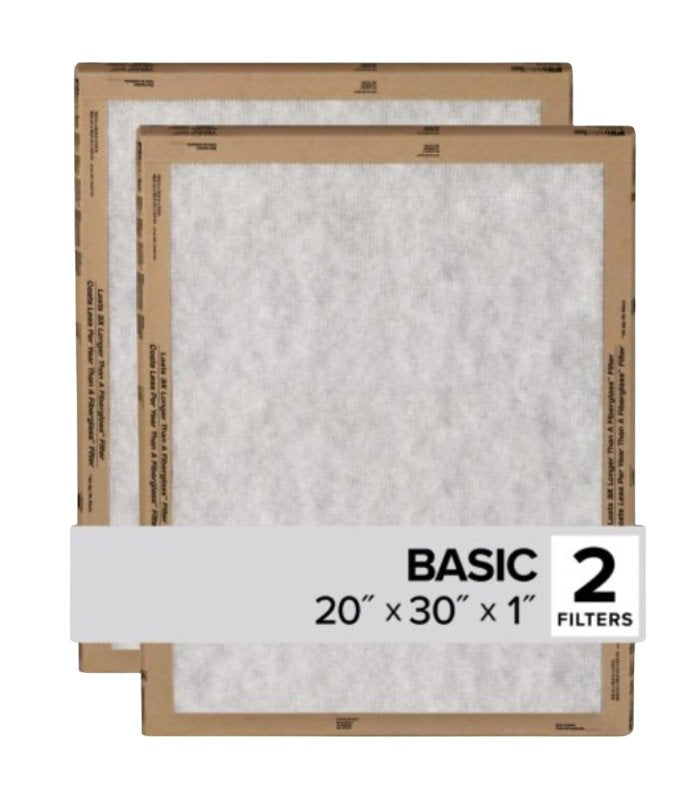 FILTRETE Filtrete FPL22-2PK-24 Air Filter, 30 in L, 20 in W, 2 MERV, For: Air Conditioner, Furnace and HVAC System
