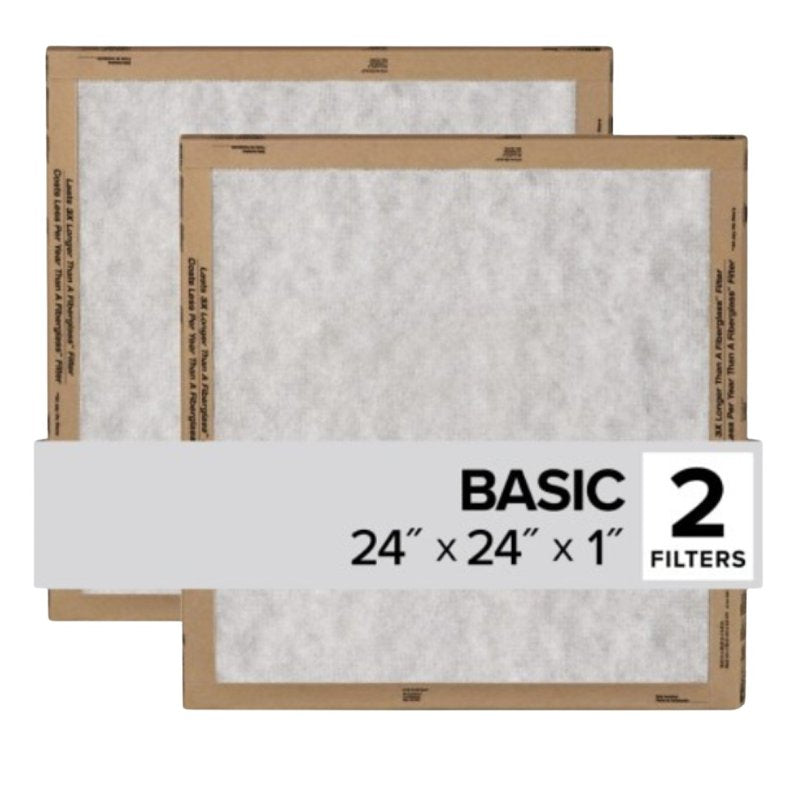 FILTRETE Filtrete FPL12-2PK-24 Air Filter, 24 in L, 24 in W, 2 MERV, For: Air Conditioner, Furnace and HVAC System
