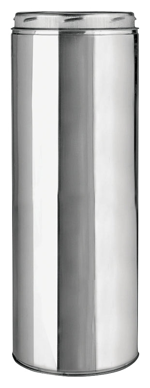 SELKIRK Selkirk 206012 Chimney Pipe, 6 in ID, 8 in OD, 12 in L, Stainless Steel