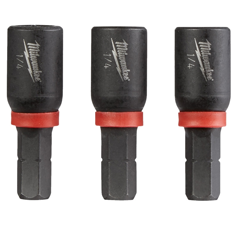 MILWAUKEE Milwaukee 49-66-4512 Insert Nut Driver, 1/4 in Drive, 1-1/2 in L, 1/4 in L Shank, Hex Shank