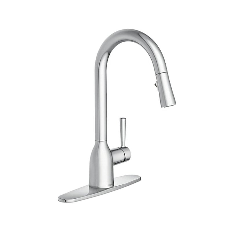 MOEN Moen Adler Series 87233 Pull-Down Kitchen Faucet, 1.5 gpm, 1-Handle, 1-Faucet Hole, Metal, Chrome Plated