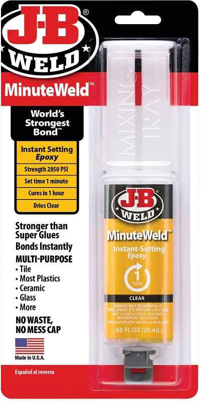 J-B WELD J-B Weld 50101 2-Part Epoxy Adhesive, Light Yellow, Liquid, 25 mL Syringe