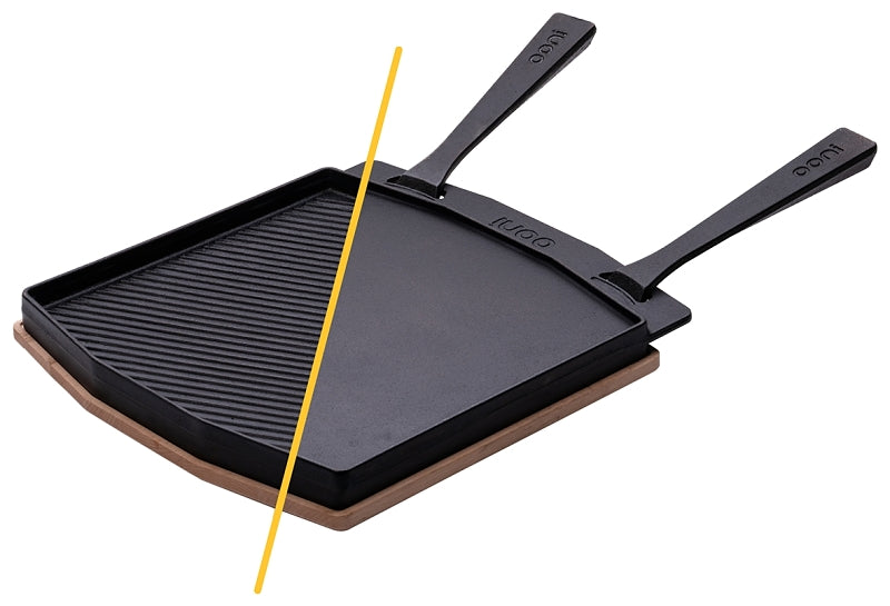 OONI Ooni UU-P0A000 Dual-Sided Grizzler Plate, Cast Iron, Cast Iron Handle, Removable Handle OUTDOOR LIVING & POWER EQUIPMENT OONI