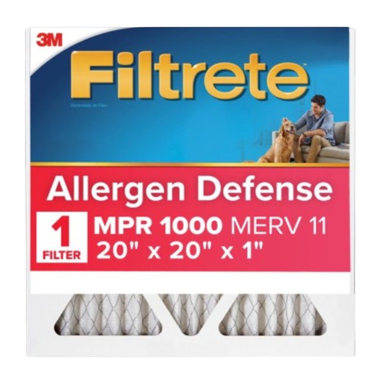 FILTRETE Filtrete 9802-4 Air Filter, Non-Electrostatic, Pleated, 1 in Thick, 20 in L, 20 in W, 11 MERV, 1000 MPR