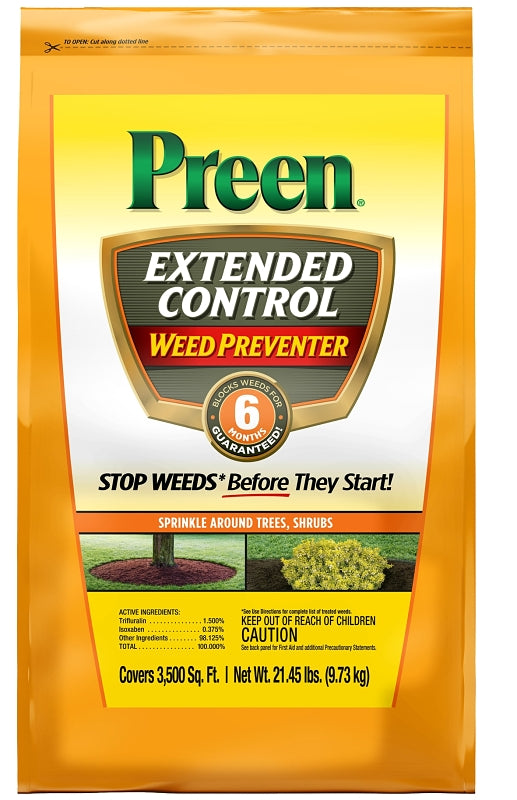 PREEN Preen Extended Control 24-64231 Weed Preventer, Granular, 21.45 lb Bag LAWN & GARDEN PREEN