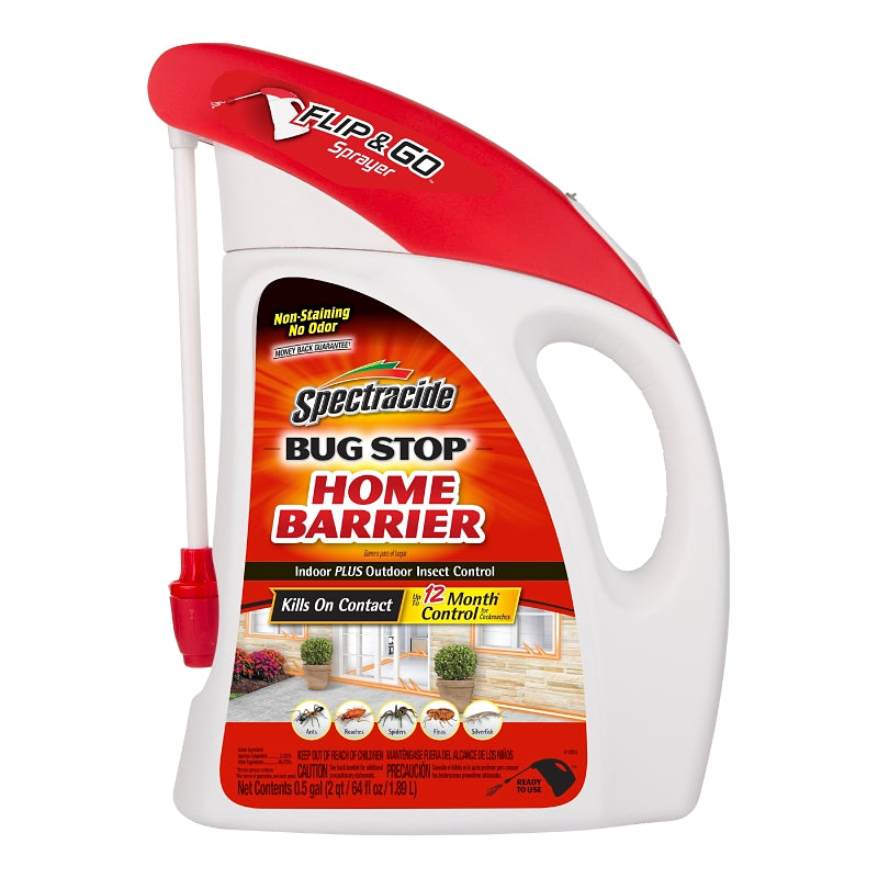 SPECTRACIDE Spectracide Bug Stop HG-96921 Ready-to-Use Barrier, Liquid, Spray Application, Indoors, Outdoors, Home, 64 oz